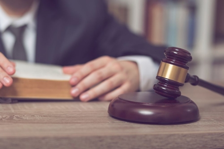 gavel on table